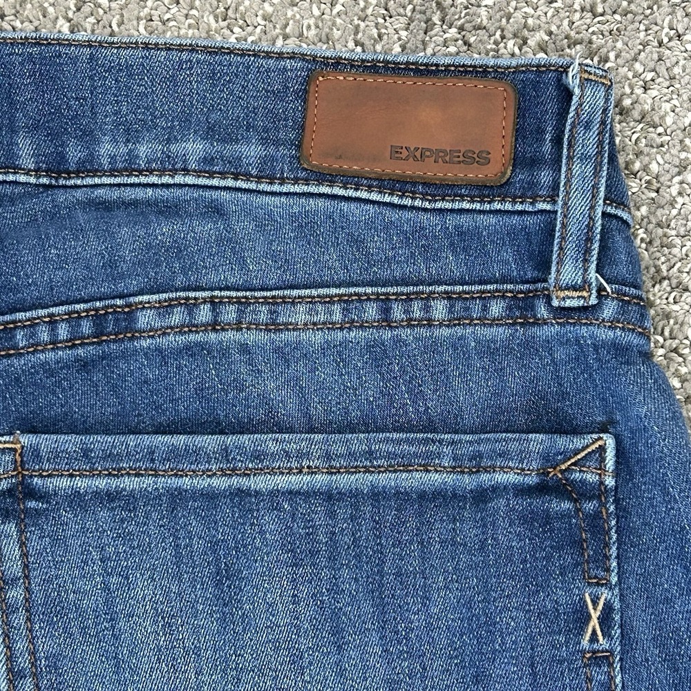 Express Barely Boot Mid-Rise Stretch Blue Jeans ~ Women's 10R - 33"ins - Picture 6 of 8